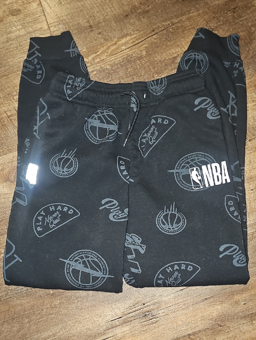 NBA Black Logo-Print Kids Sweatpants